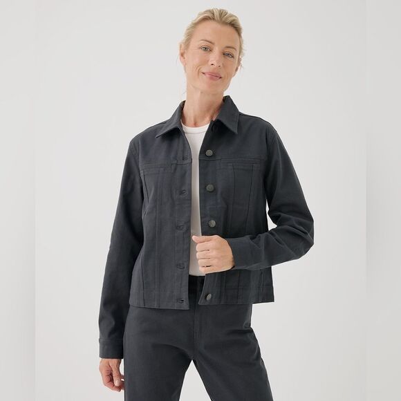 Pact Jackets & Blazers - Pact Gray Organic Cotton Jean Jacket sz XL Natural Versatile Utility Minimalist